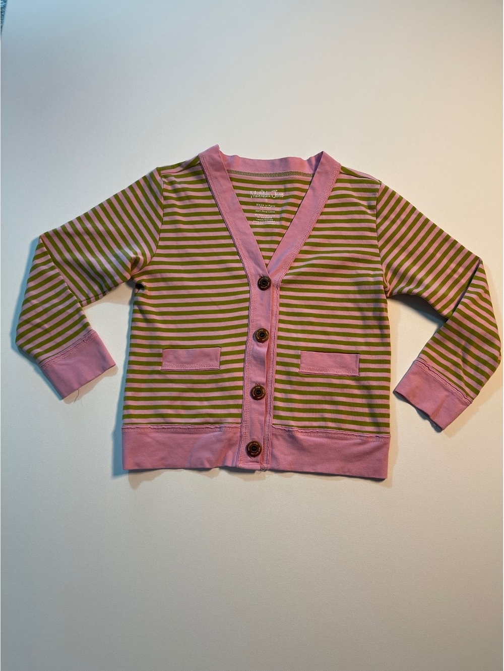 Matilda Jane Girls size 8 Striped Pink and Green Button-Up Cardigan Size 10